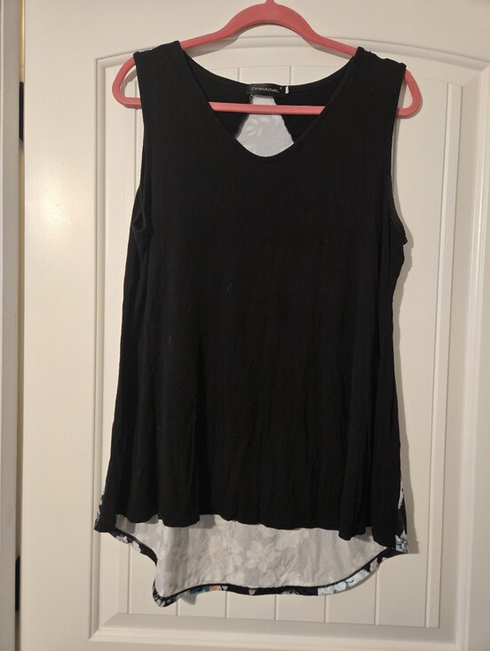 dreagal Tops - Dreagal Sleeveless Black Layered-Back Women's Top